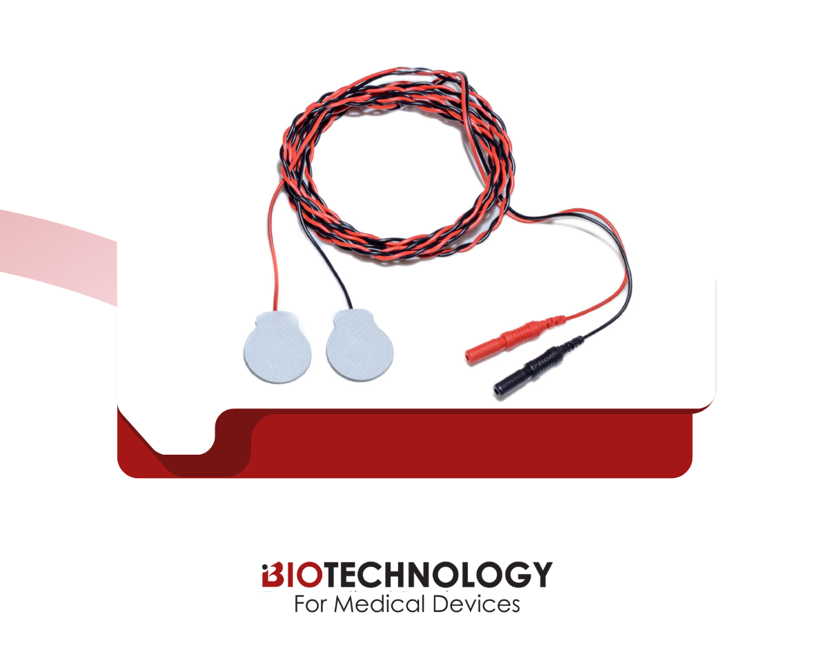 Technomed Disposable Adhesive Surface Electrodes, Twisted Pair